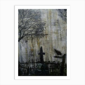 Crow In The Cemetery Art Print