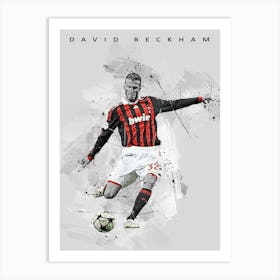 David Beckham Ac Milan Football Player Sport Art Print