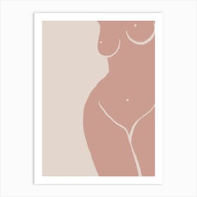 Female Nude Closeup Line A Art Print