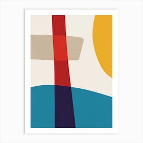 Bold Abstract Red Blue Yellow C2 Art Print