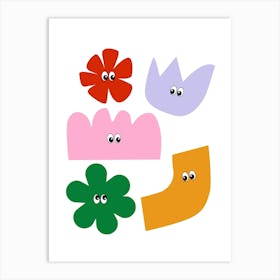 Friendly Shapes Colourful 2 Art Print