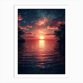 Sunset Over Water 11 Art Print