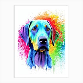 Weimaraner Rainbow Oil Painting Dog Art Print