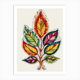 Mosaic Leaf Art Print