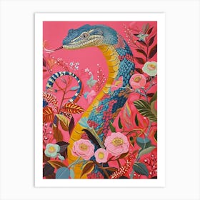 Floral Animal Painting Cobra 8 Art Print