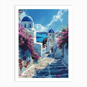 Beautiful Santorini Greece Wall Art 14 Art Print