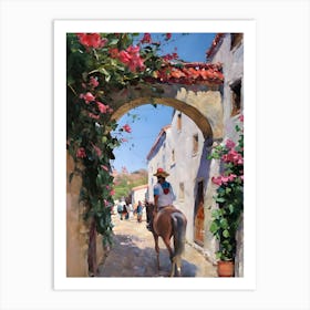 Horse In An Alley Art Print