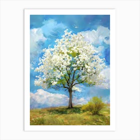 White Dogwood Tree Art Print