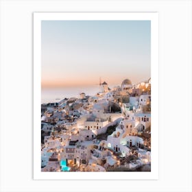 Illumination In Oia, Santorini Art Print