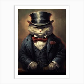 Gangster Cat Scottish Fold 3 Art Print