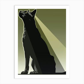 Silhouette Of A Dog Art Print