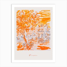 Parma Italy Orange Drawing Poster Art Print