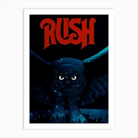 Rush Owl band music Art Print