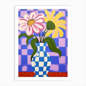 Wild Flowers Blue Tones In Vase 6 Art Print