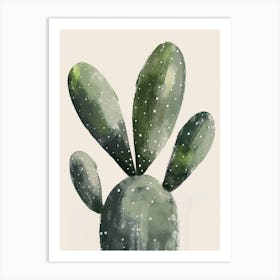 Bunny Ear Cactus Minimalist Abstract Illustration 3 Art Print