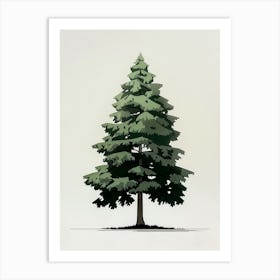 Fir Tree Pixel Illustration 1 Art Print