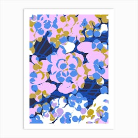 Pink And Blue Flowers Art Print