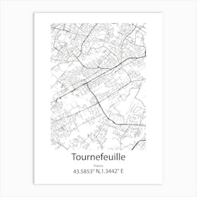 Tournefeuille,France Minimalist Map Art Print