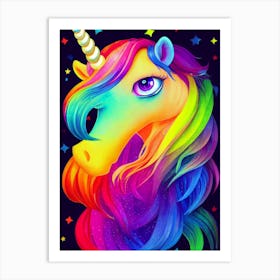 Neon Unicorn Art Print