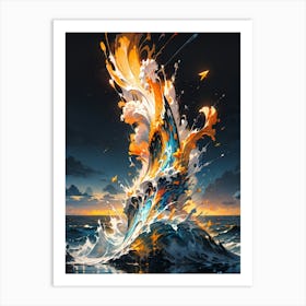 Wave Of Fire Art Print