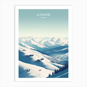 Poster Of La Plagne   France, Ski Resort Illustration 3 Art Print