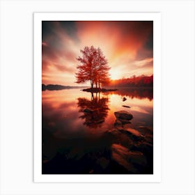 Sunset On The Lake 2 Art Print