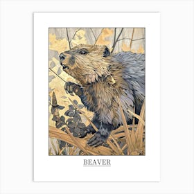 Beaver Precisionist Illustration 1 Poster Art Print