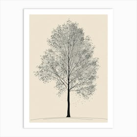 Sycamore Tree Minimalistic Drawing 2 Art Print