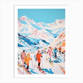 Verbier   Switzerland, Ski Resort Illustration 2 Art Print