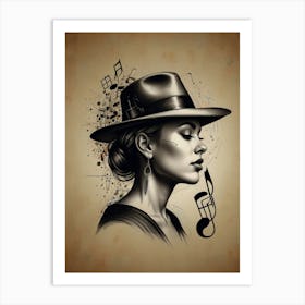 Woman In A Hat 18 Art Print