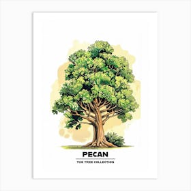 Pecan Tree Storybook Illustration 1 Poster Art Print