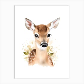 Fawn Watercolour Nursery 10 Art Print