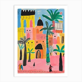 Baghdad, Dreamy Storybook Illustration 1 Art Print