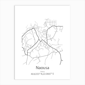 Naousa,Greece Minimalist Map Art Print