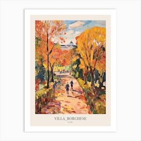 Autumn City Park Painting Villa Borghese Gardens Rome 2 Poster Art Print