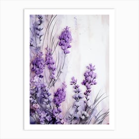 Watercolor Flowers On A White Background Art Print