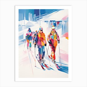 Vail Mountain Resort   Colorado Usa, Ski Resort Illustration 2 Art Print