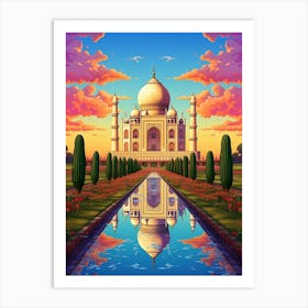 Taj Mahal Pixel Art 1 Art Print