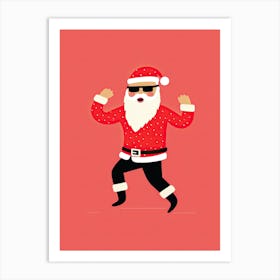 Santa Claus Dancing 22, Christmas Art Print