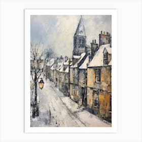 Vintage Winter Painting St Andrews United Kingdom 2 Art Print