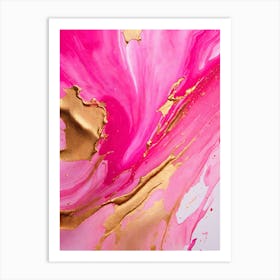 Pink Gold Abstract Painting Art Print