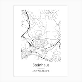 Steinhaus,Switzerland Minimalist Map Art Print