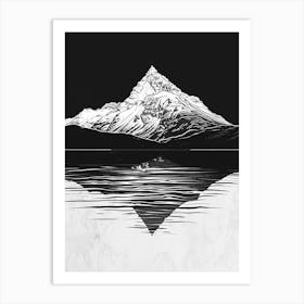 Ben Vorlich Loch Earn Mountain Line Drawing 6 Art Print