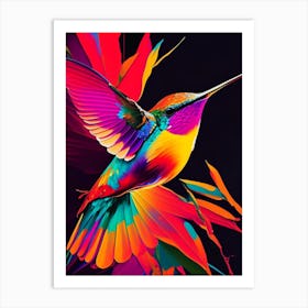 Fiery Throated Hummingbird Andy Warhol Inspired 2 Art Print