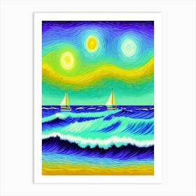 Sailboats On The Sea Art Print