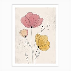 Fresno Flower Market Boho Minimalist Style Art Print