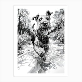 Airedale Terrier Loving Life Art Print