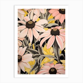 Black Eyed Susan 4 Flower Painting Art Print