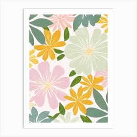 Cypress Pastel Floral 3 Flower Art Print