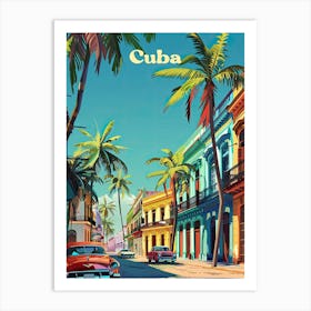 Cuba Street Digital Travel Illustration Art Print